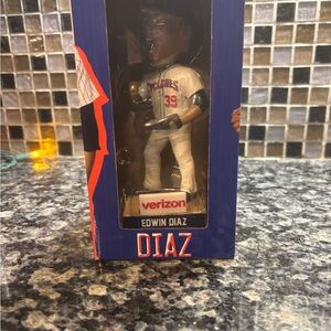 Baseball Player Figurine - White and Blue